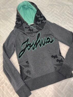 🌸 Joshua Grey Hoodie with Mint Lining